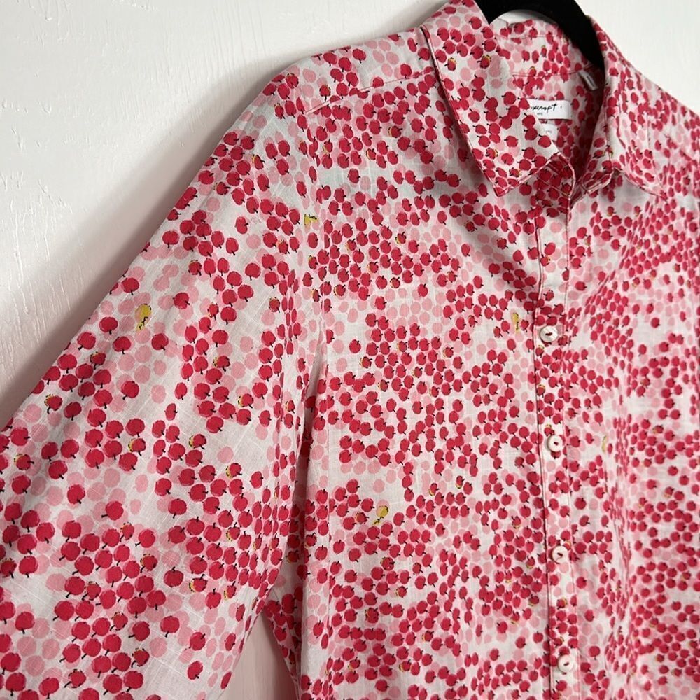 Foxcroft Zoey Wrinke Free Apples to Apples Button Down Shirt Size 10 - Picture 3 of 13